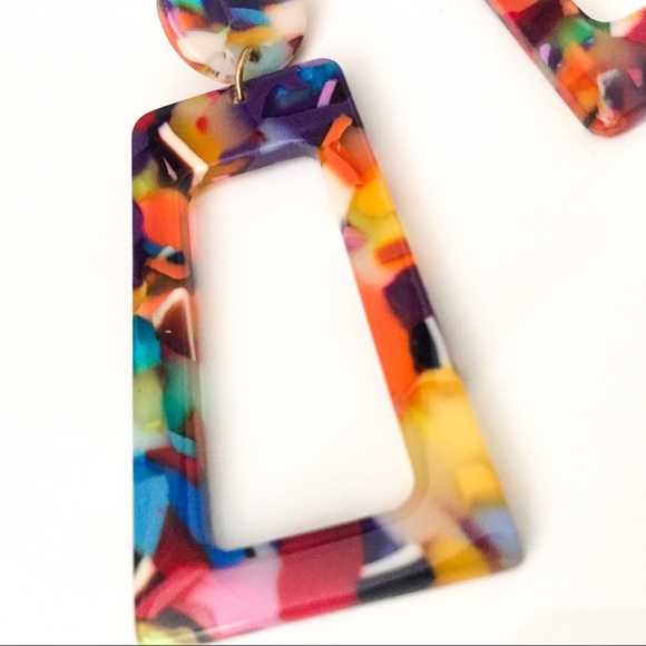 ✨HP!✨Retro Oversized Geometric Resin Earrings - Picture 3 of 7